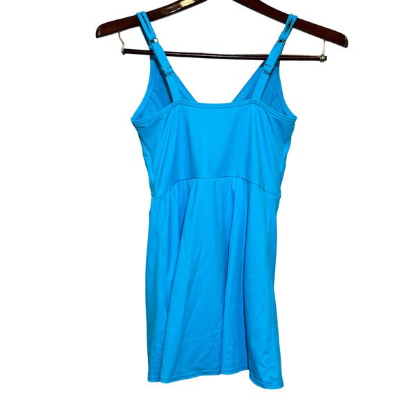 Land's End Women's Adjustable Strap Pull On Swim Dress Size Small 6-8 Aqua Teal - Picture 5 of 8